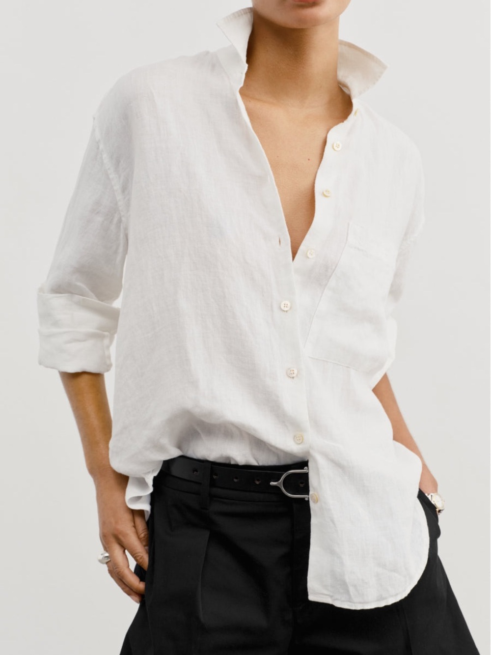 AYR Deep End White Linen Shirt